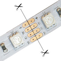 Stříhání LED pásku