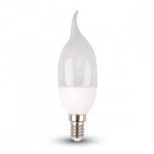 Mléčná LED svíčka E14 4W plamen