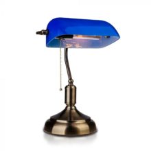 Modrá stolní lampa banker