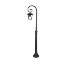 Černá sloupová zahradní lampa 140cm na E27 žárovku